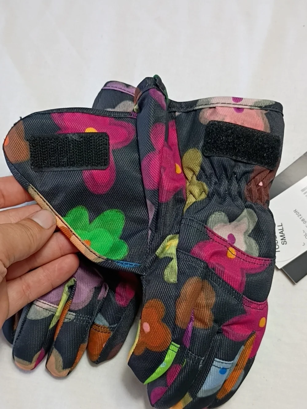 NWT Boulder Gear Flurry Glove Chalk Floral Print Gloves Toddler Girls Small